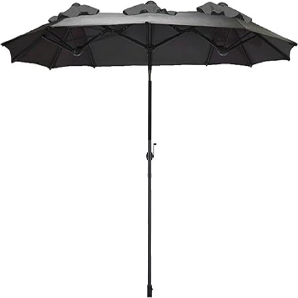 Dubbele Tuinparasol 300 x 150 cm – XL Rechthoekige Terrasparasol met Zwengel, Kantelbaar en UV 50+ Bescherming – Grote Balkon Parasol voor Tuin & Horeca – Antraciet – Nicolehome