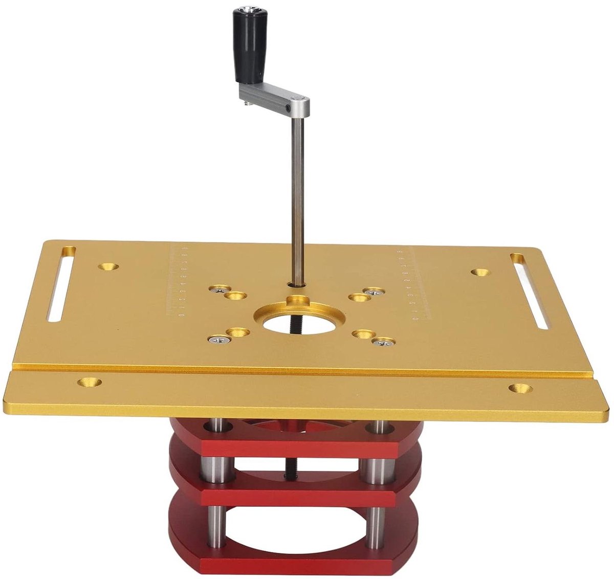 Freeslift Systeem - Router Lift Kit - Nauwkeurige Houtbewerking - Handmatig Hefmechanisme - 240 x 200 mm - Goud