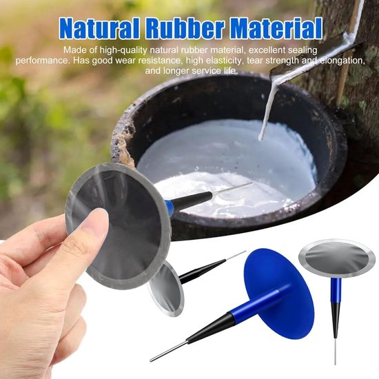 Bandenreparatie Kit - Paddenstoel Plug Set - Band Lekken Herstellen - Natuurlijk Rubber Materiaal - 24 Stuks - Zwart van Merkloos — afbeelding 3