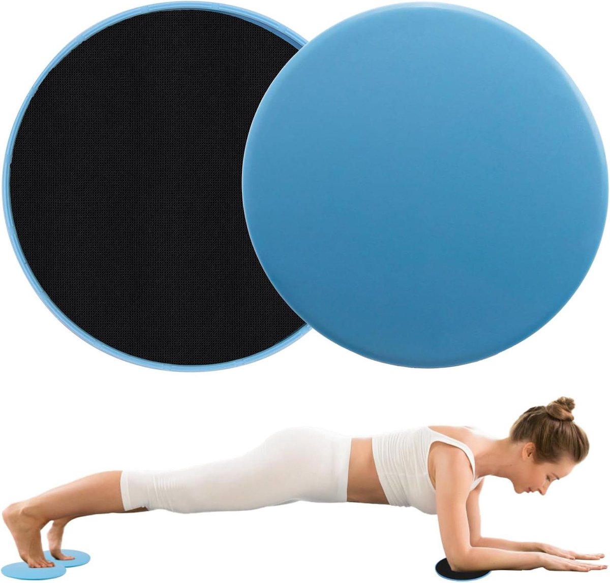 Glijdende schijven - Kernstabilisatie schijven - Core training - Dubbelzijdig gebruik - One size - Blauw