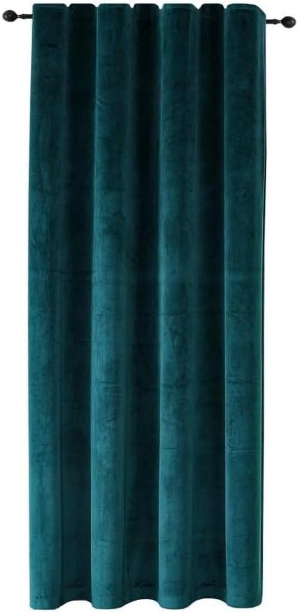 Verduisteringsgordijn Fluweel - Verduisterend Gordijn Ondoorzichtig - Slaapkamer Verduisteren - Zacht Fluweel Materiaal - 140x175 cm - Petrol