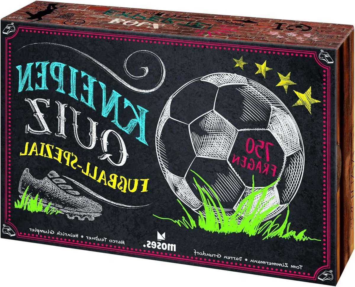 Kneipenquiz Fußball - Voetbalquiz spel - Voetbalkennis testen - 750 voetbalvragen - 26 x 18 x 7 cm - Wit