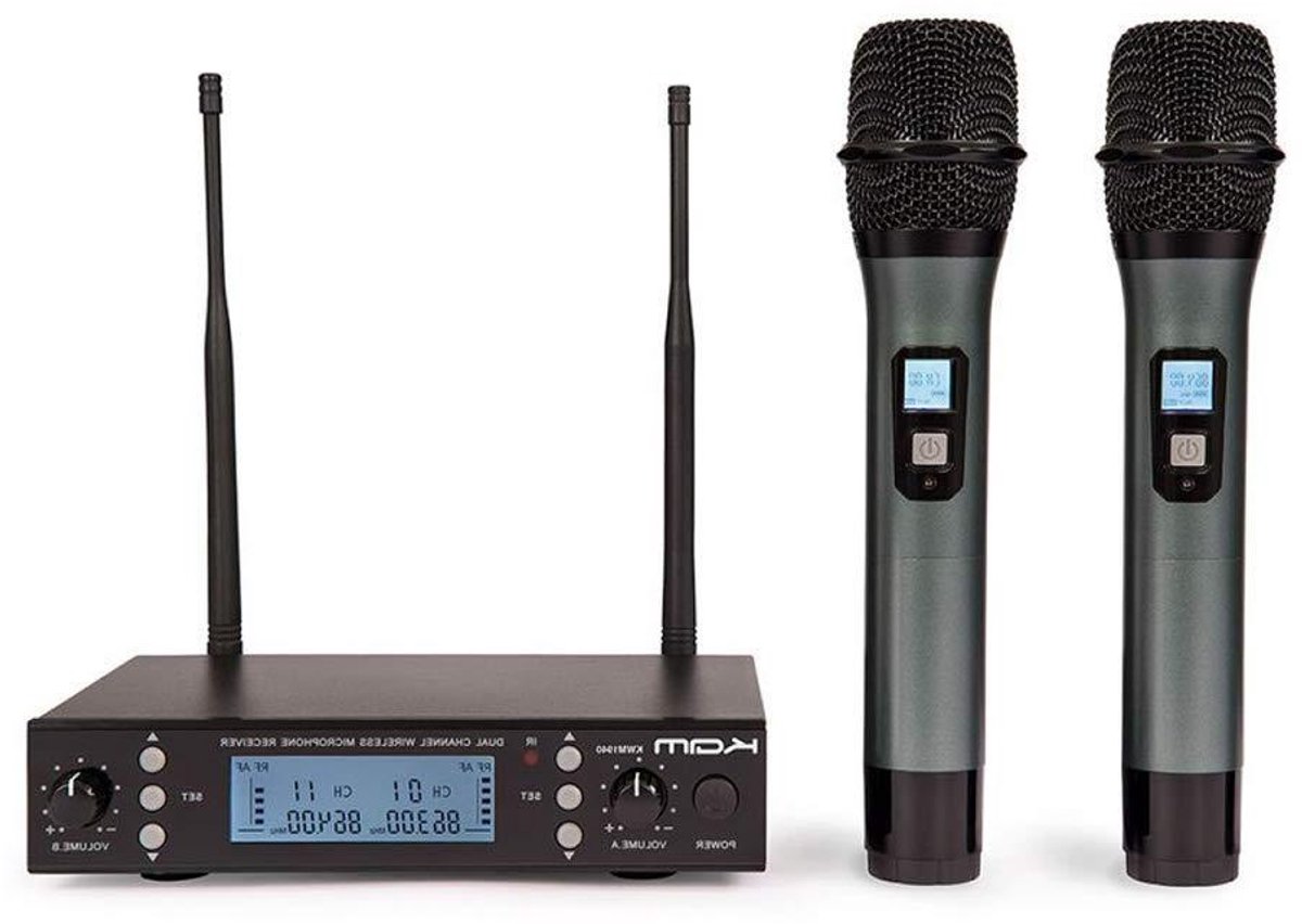 Draadloze Microfoon Kit - UHF Microfoon Set - Zingen en Spreken - 16 Kanaals PLL Systeem - 50 m Bereik