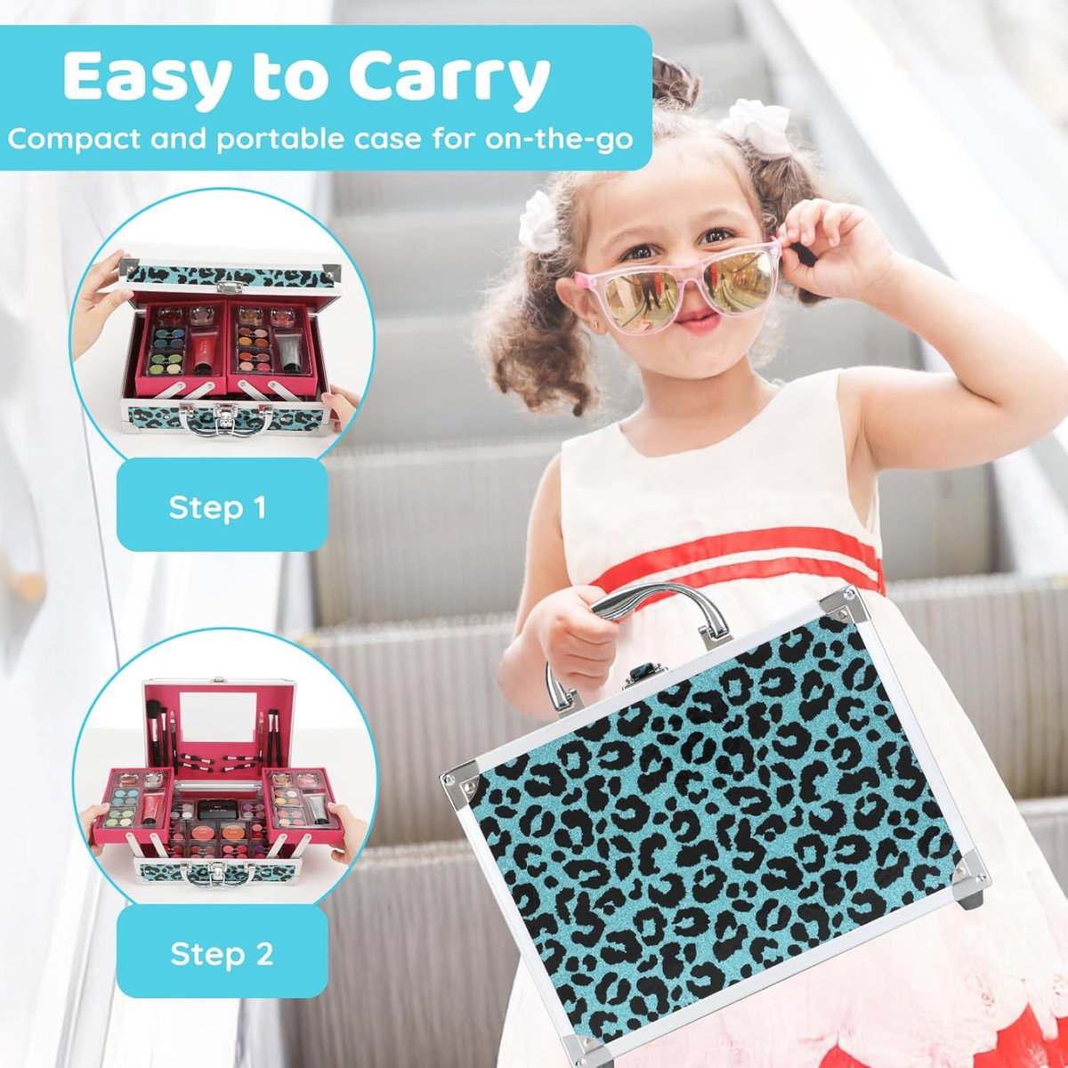 Make-up etui met luipaardprint - Make-up koffer Schmink set - Make-up aanbrengen - All-in-one set