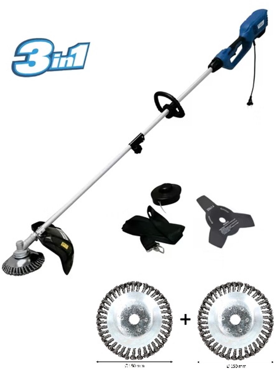Bol.com Borg Elektrische Bosmaaier 1200 Watt - 3 in 1 - inclusief 2 x onkruidborstel aanbieding