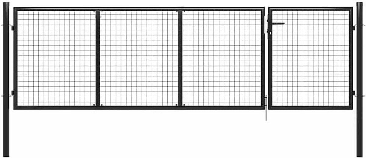 Hekpoort Staal - Tuinpoort Sierhekwerk - Toegang Creëren - Roest- en Corrosiebestendig - 350 x 125 cm - Antraciet