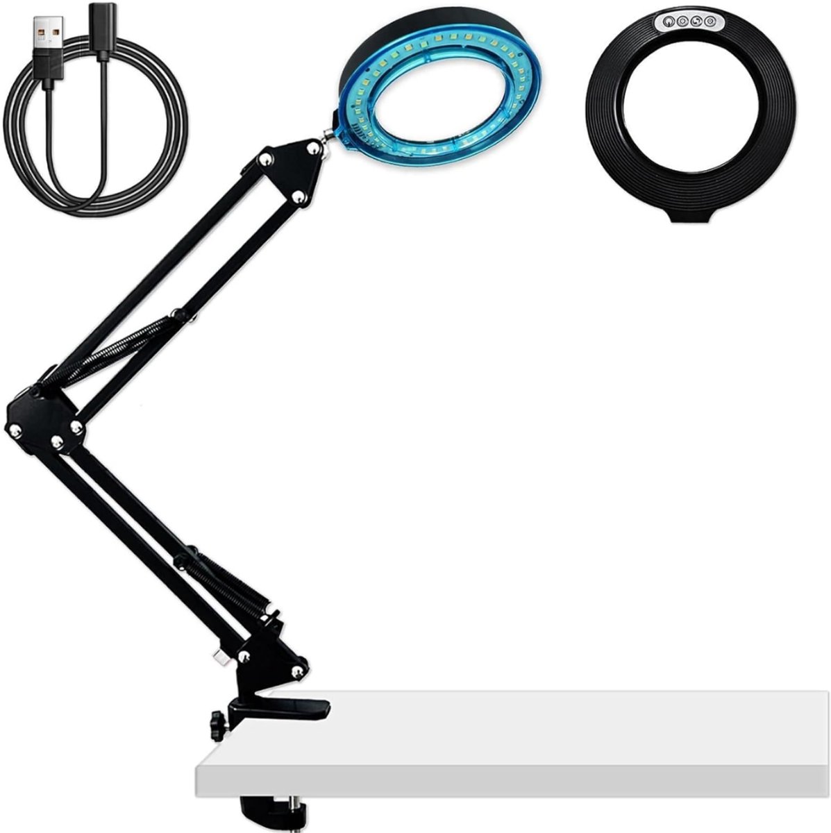 HEZIVO® Loeplamp met Standaard - Staande Lamp met LED Verlichting - Werklamp 10x Vergroting - 5 Kleurmodi