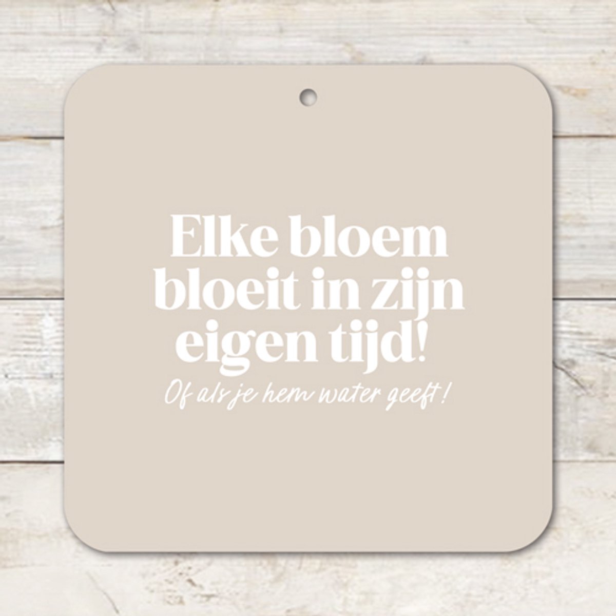 Muurvierkant | Elke bloem bloeit in zijn eigen tijd | Buiten | Muurcirkel | Tegel met tekst