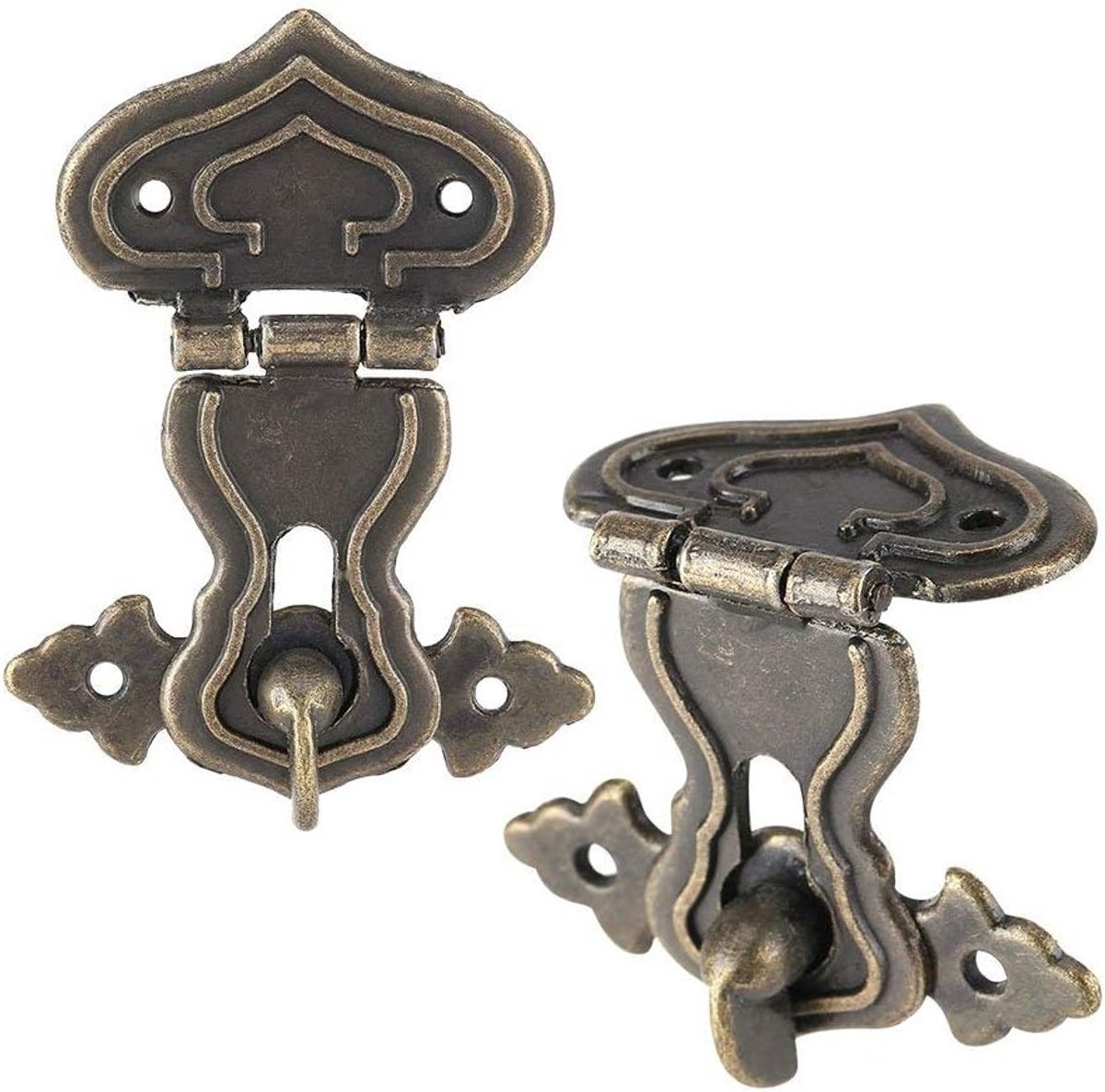 Retro Stijl Houten Sieraden Doos met Bronzen Sluiting en Latch - Perfect voor Opslag en Organisatie van Sieraden, Accessoires en Cadeaus
