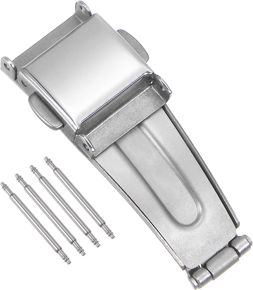 Horloge Vouwslot - Horlogesluiting Bandverlenger - Horlogeband Verstellen - Drukknop Gesp - 11mm - Zilverkleurig