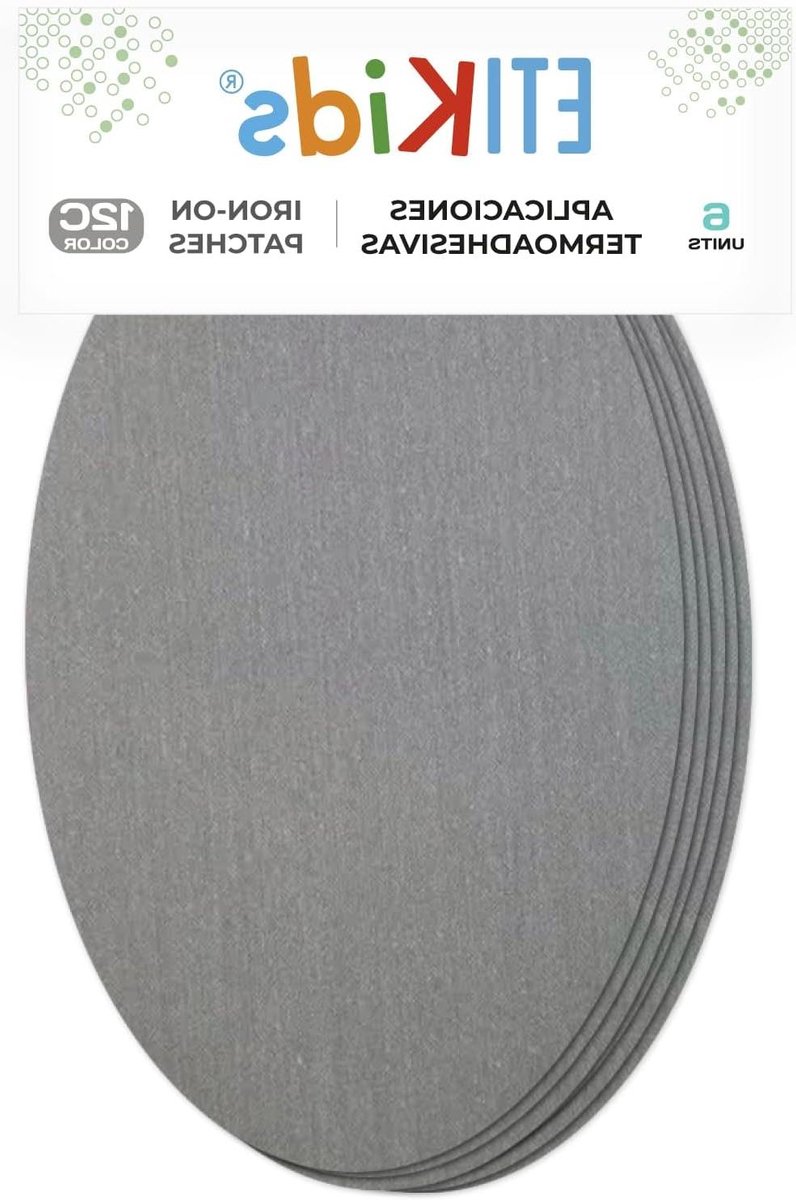 Opstrijkbare patches - Kleding reparatie - Kleding versterken - Was- en drogerbestendig - 16 x 10 cm - Lichtgrijs