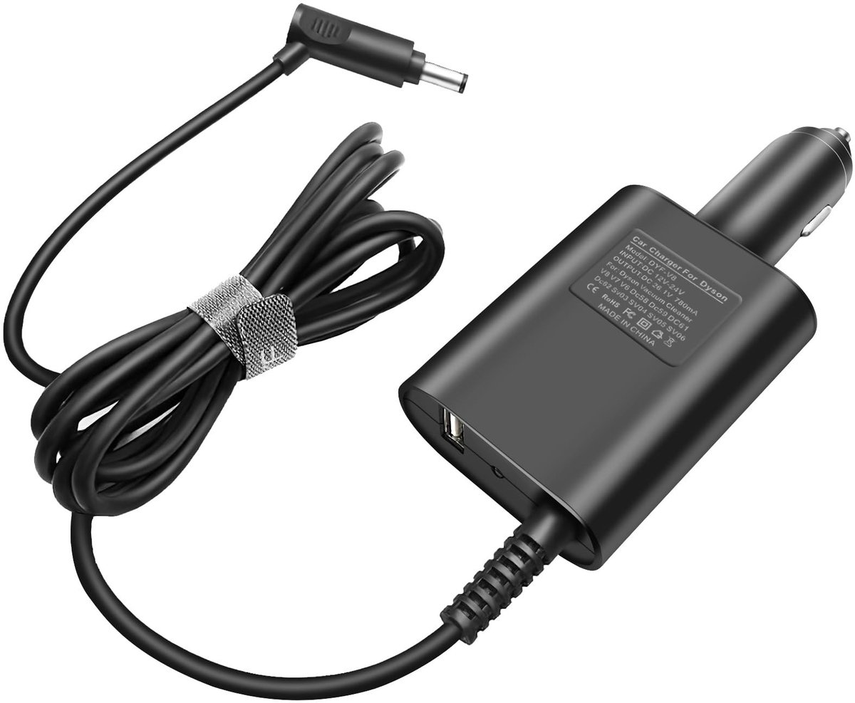 Store_7 - 35 W autolader - Voor Dyson stofzuiger - Duurzaam en betrouwbaar - Zwart - Geschikt voor V7 V6 V8 DC58 DC59 - 1,8 meter kabel - Hoogwaard...
