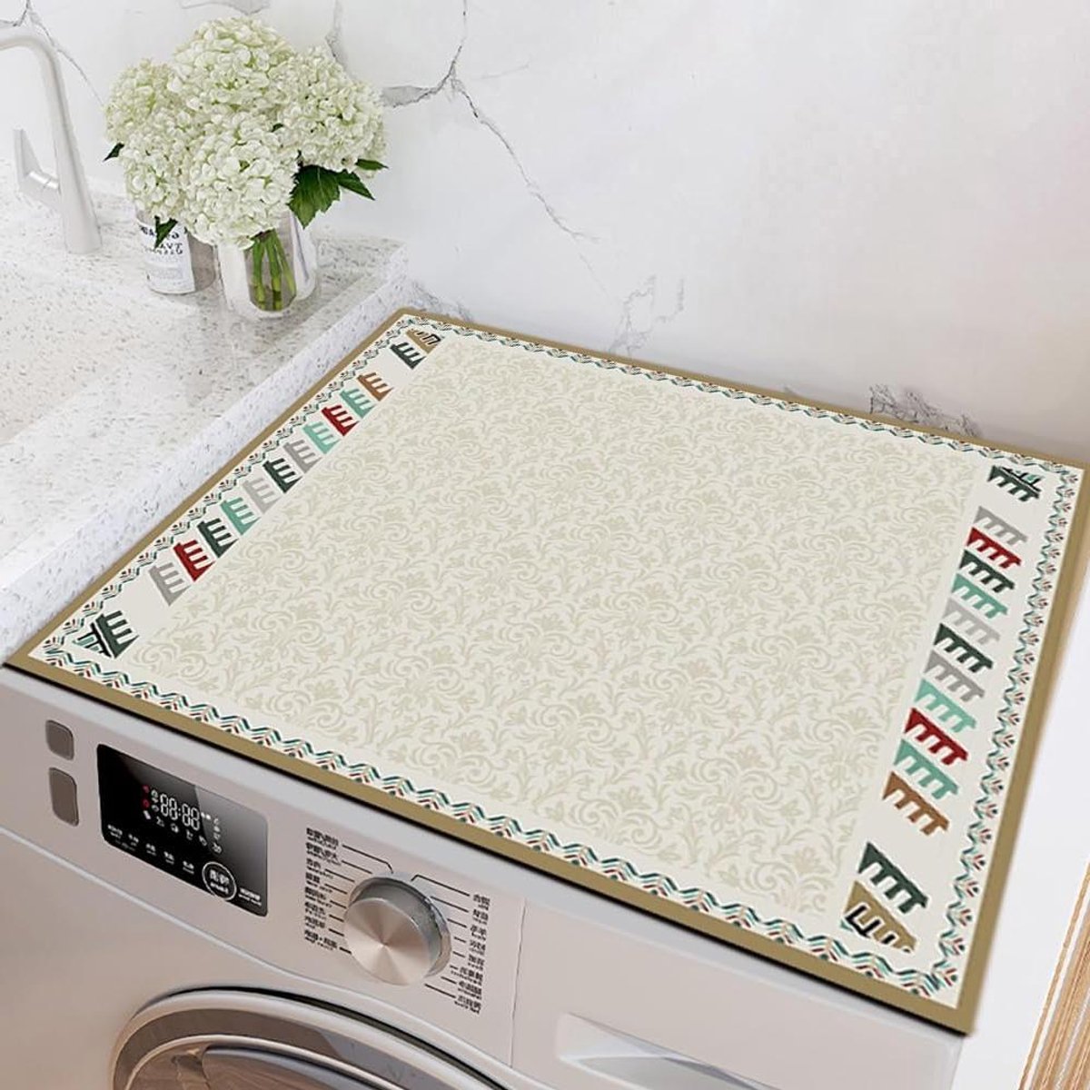 Wasmachinemat - Drogerhoes Mat - Apparaten Beschermen - Super Absorberend - 60x60cm - Meerkleurig