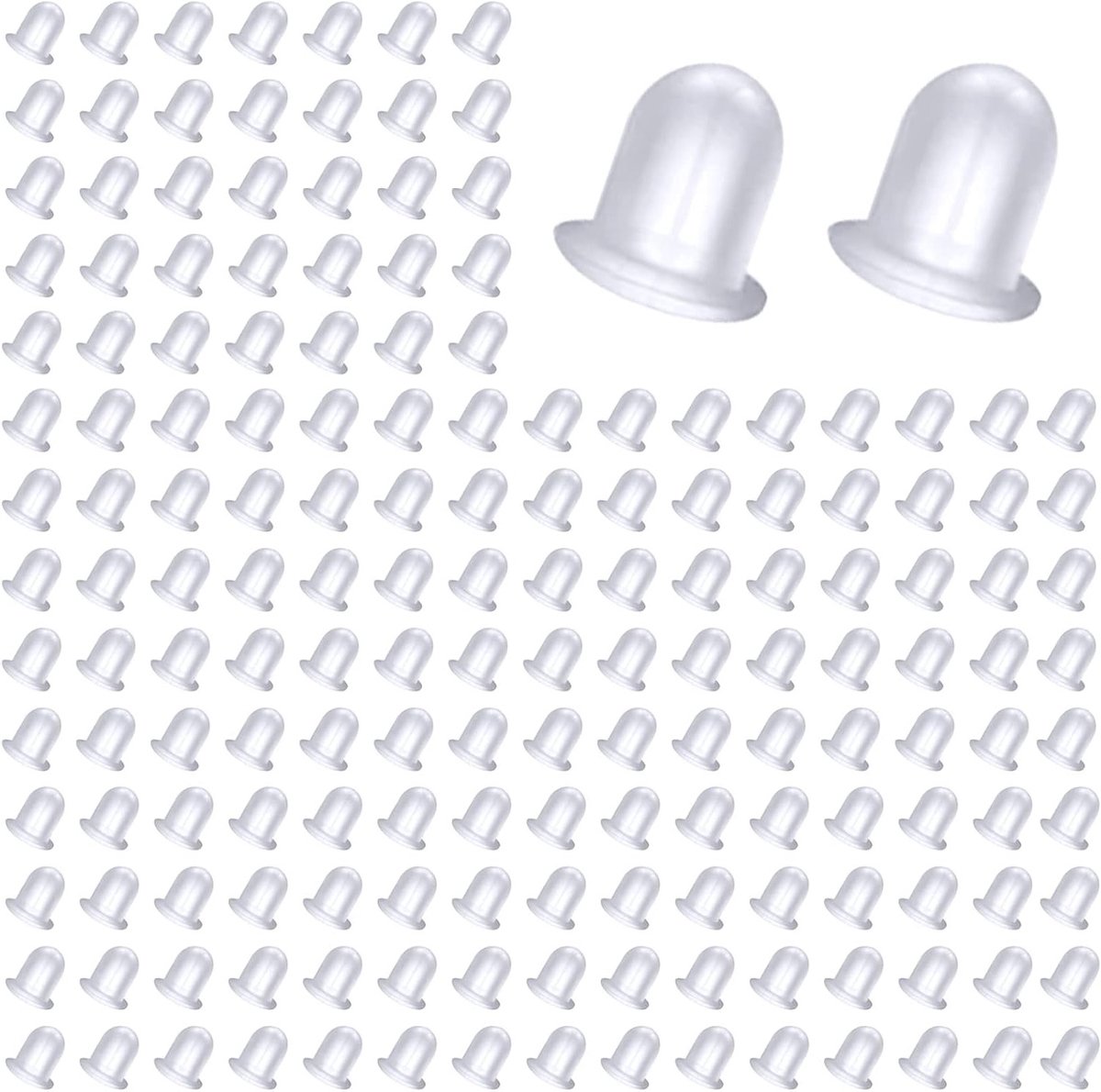 1000 Stuks Transparante Silicone Oorbellen Stoppers 5x4mm voor DIY Sieraden Creatie en Accessoires