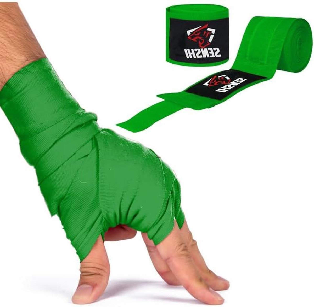 Boksen Hand Wraps - Vuistbeschermer Bandage - Vechtsport Training - Verbeterde Polsondersteuning - 5 meter - Groen