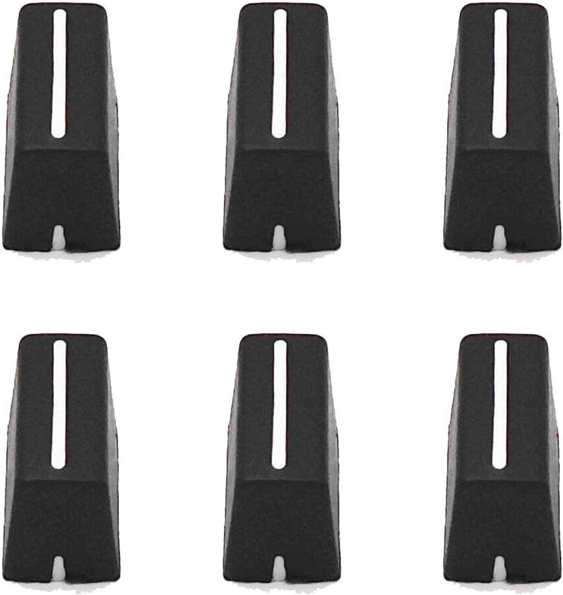 Fader Knop Caps - Mixer Knoppen - DJ Bedienen - Rubberen Oppervlaktecoating - 6-Pack - Zwart
