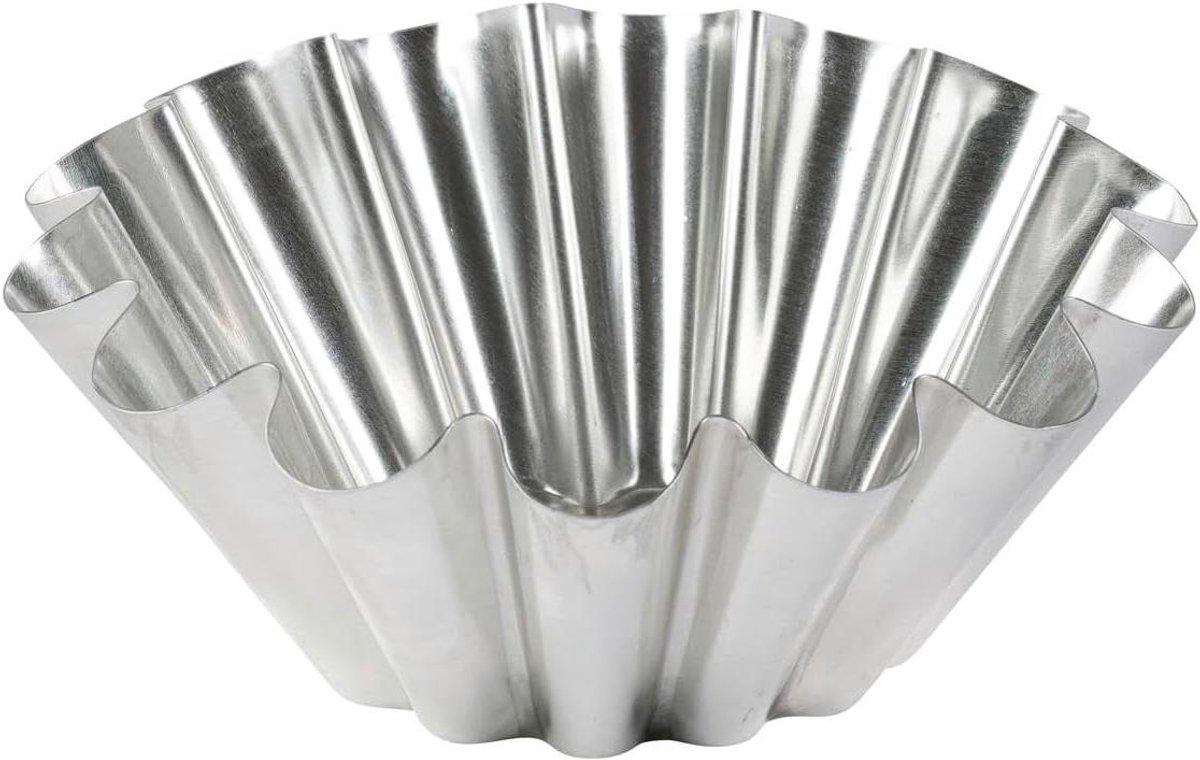 Briochevorm - Cakevorm Rond - Professioneel Bakken - Tin Materiaal - 22 cm - Wit