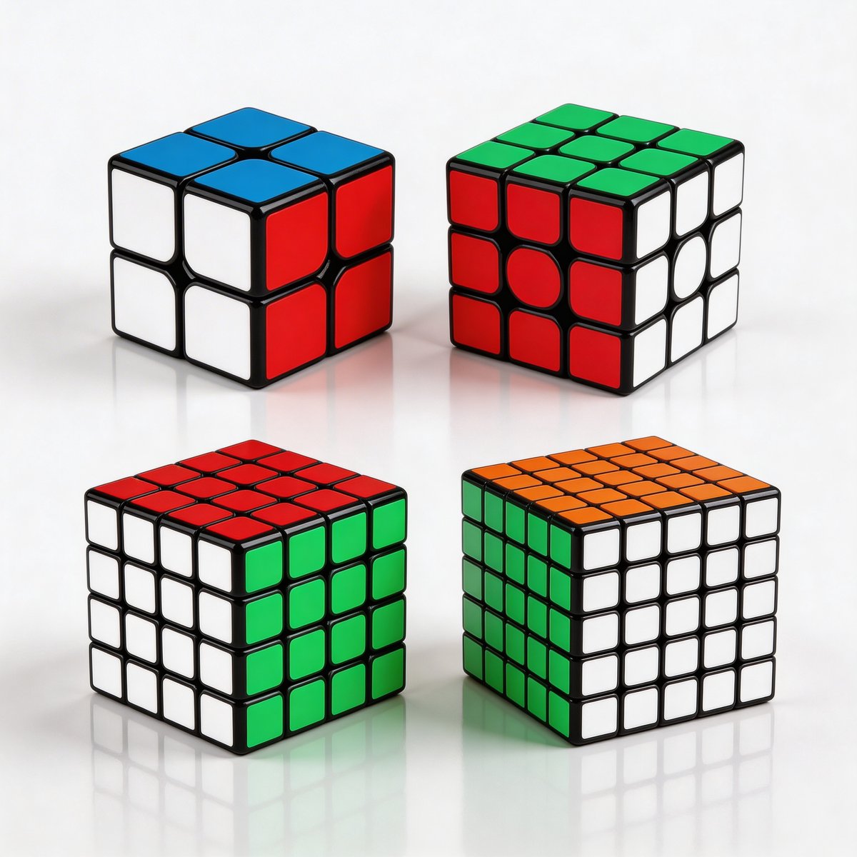 Speed cube 4-pack – Speedcube | Snel, Soepel & Duurzaam – Klassieke Puzzelkubus voor Jong & Oud - Rubiks Cube - Rubiks Kubus