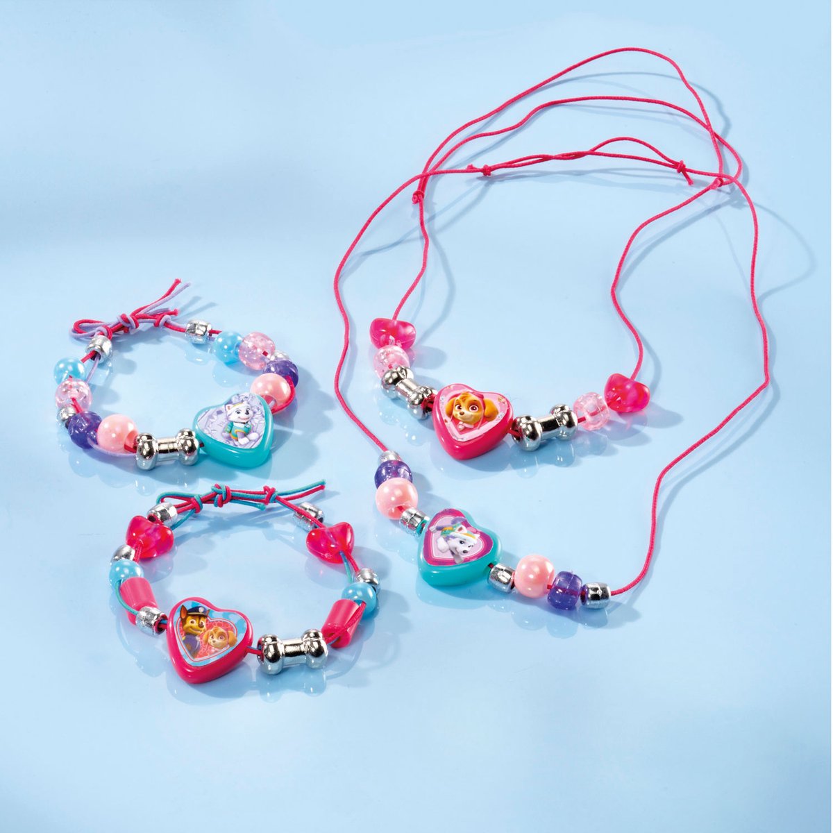 PAW Patrol speelgoed Totum armbandjes en 2 kettinkjes maken - speelgoed vanaf 3 jaar - junior knutselset vriendschapsarmbandjes met hartbedels knutselen — afbeelding 10