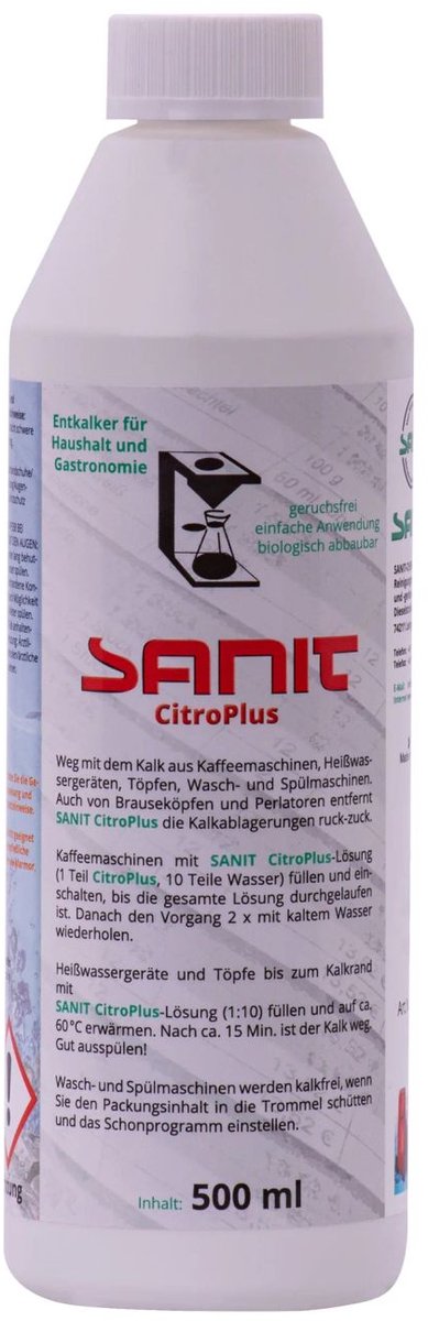 Kalk verwijderen, kalkreiniger, sanitair ontkalker, Citro Plus 500 ml
