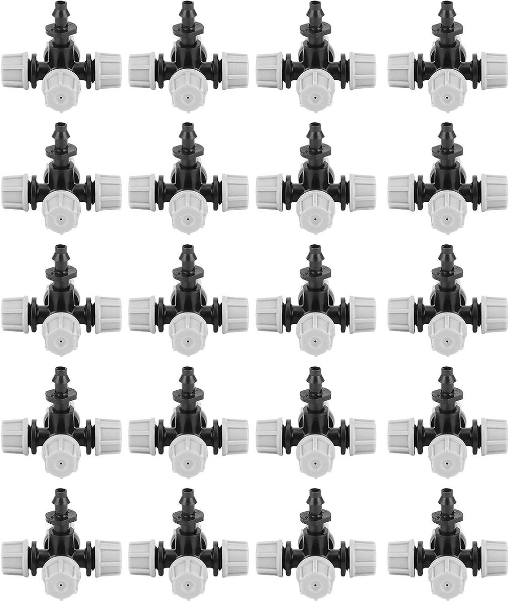 20 Stuks Micro Misting Doppen voor Tuinirrigatie met Barbed Connector - Verneveling, Besproeiing en Waterbesparing Accessoires