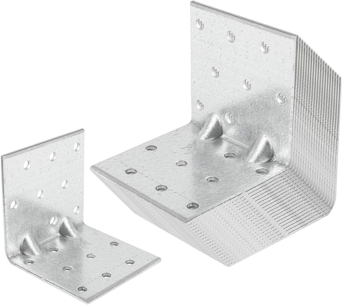 Set hoekbeugels - Verstevigingsbeugels Hoekverbinders - Meubels Bouwen - Met Torsiestijfheid - 60x60x60 mm - Zilver