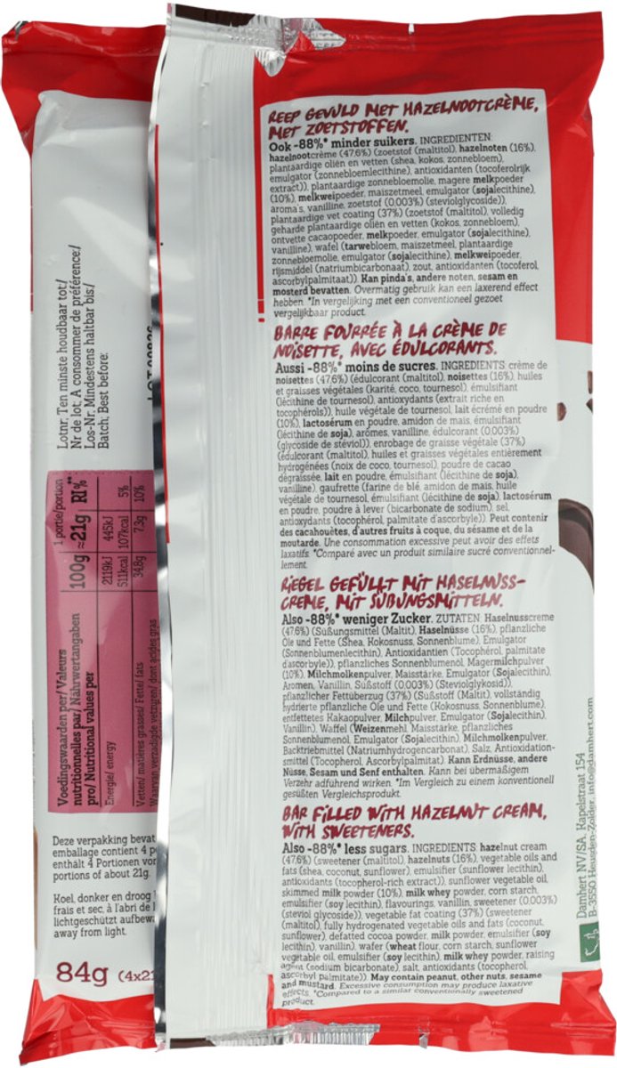 Damhert - Dolci Bar Minder Suikers - 6 x 84 gr - Voordeelverpakking
