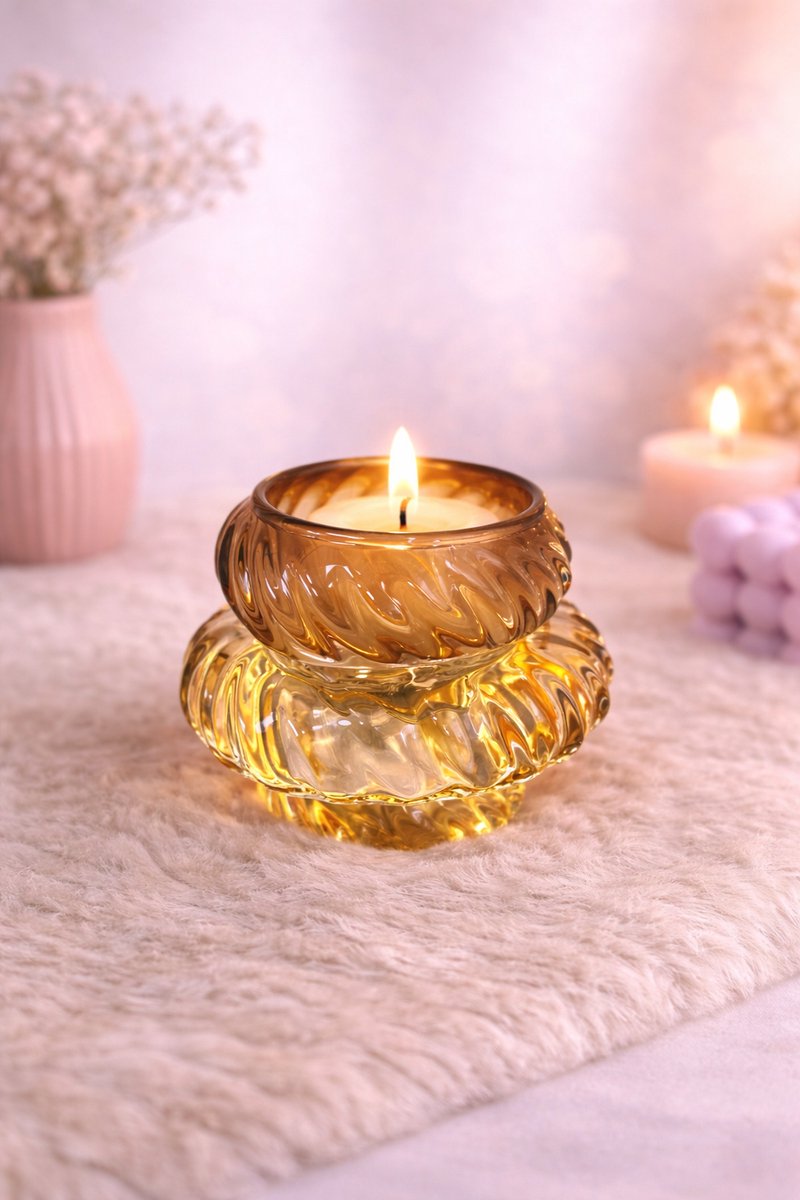 Waxinelichthouder ‘Bicolore Twist’ | Viva Femme | Kaarsen | Waxinelichthouder | Kandelaar | Decoratie | Cadeau | Wonen | Moederdag