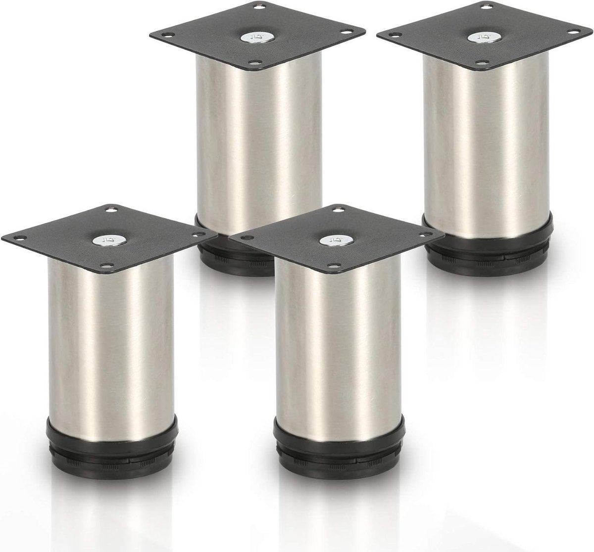 Meubelpoten Set - Kastpoten Tafelvoet - Meubels Stabiliseren - Verstelbaar 15mm - 4 Stuks 120mm - Roestvrij Staal