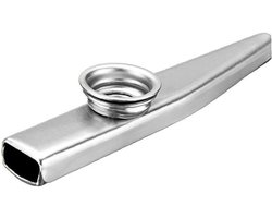 Metalen Kazoo - Muziek Instrument - Muziek Maken - Eenvoudig Te Gebruiken - 12.5 cm - Zilver