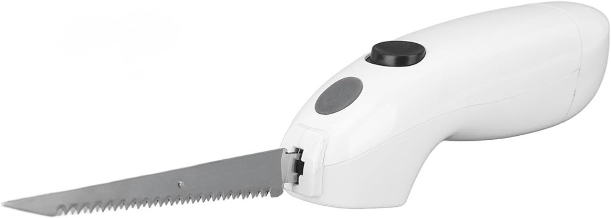Core® Elektrisch Broodmes - Glucosemeter - Elektrisch Mes - 1 set met 2 messen - Voor het snijden van brood, vlees en diepvriesproducten - Wit - 47cm x 8cm x 10cm