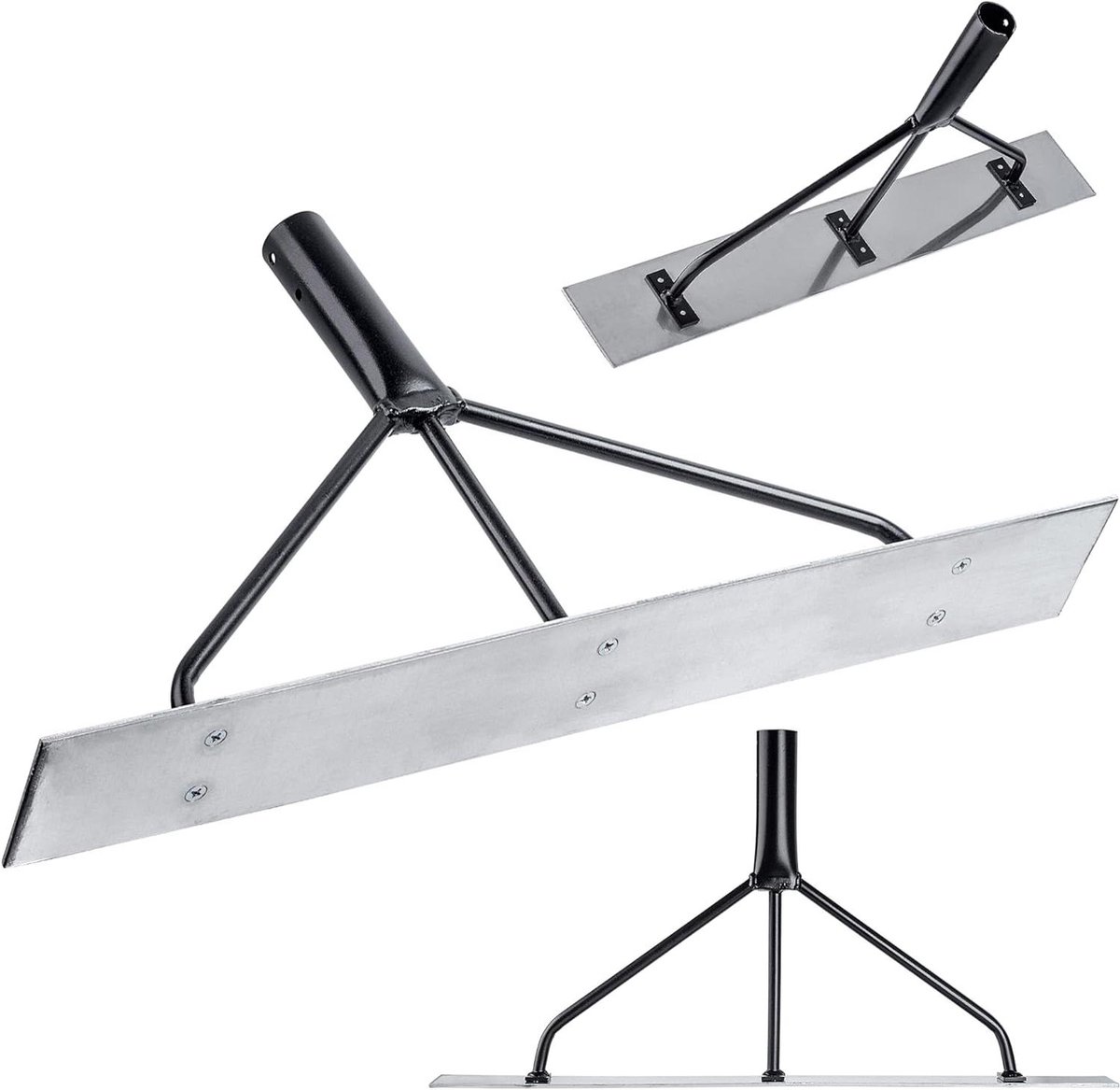 Betonverdeler - Betonschuiver Vlinder - Beton Egaliseren - Geprofileerd Aluminium - 625x9x33 cm - Zilver en Zwart