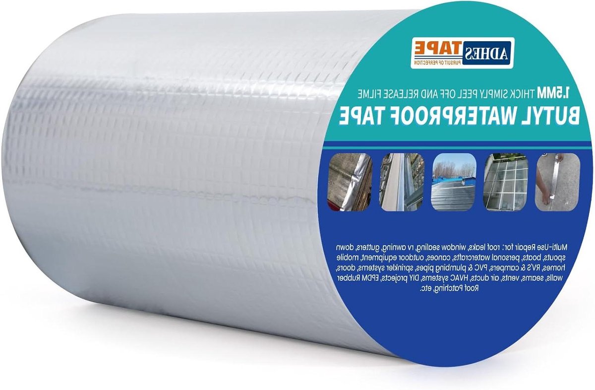 Butyl Tape - Waterdichte Tape Aluminiumfolie - Daklek Repareren - Sterk Rubber Afdichting - 200mm x 5m - Zilver