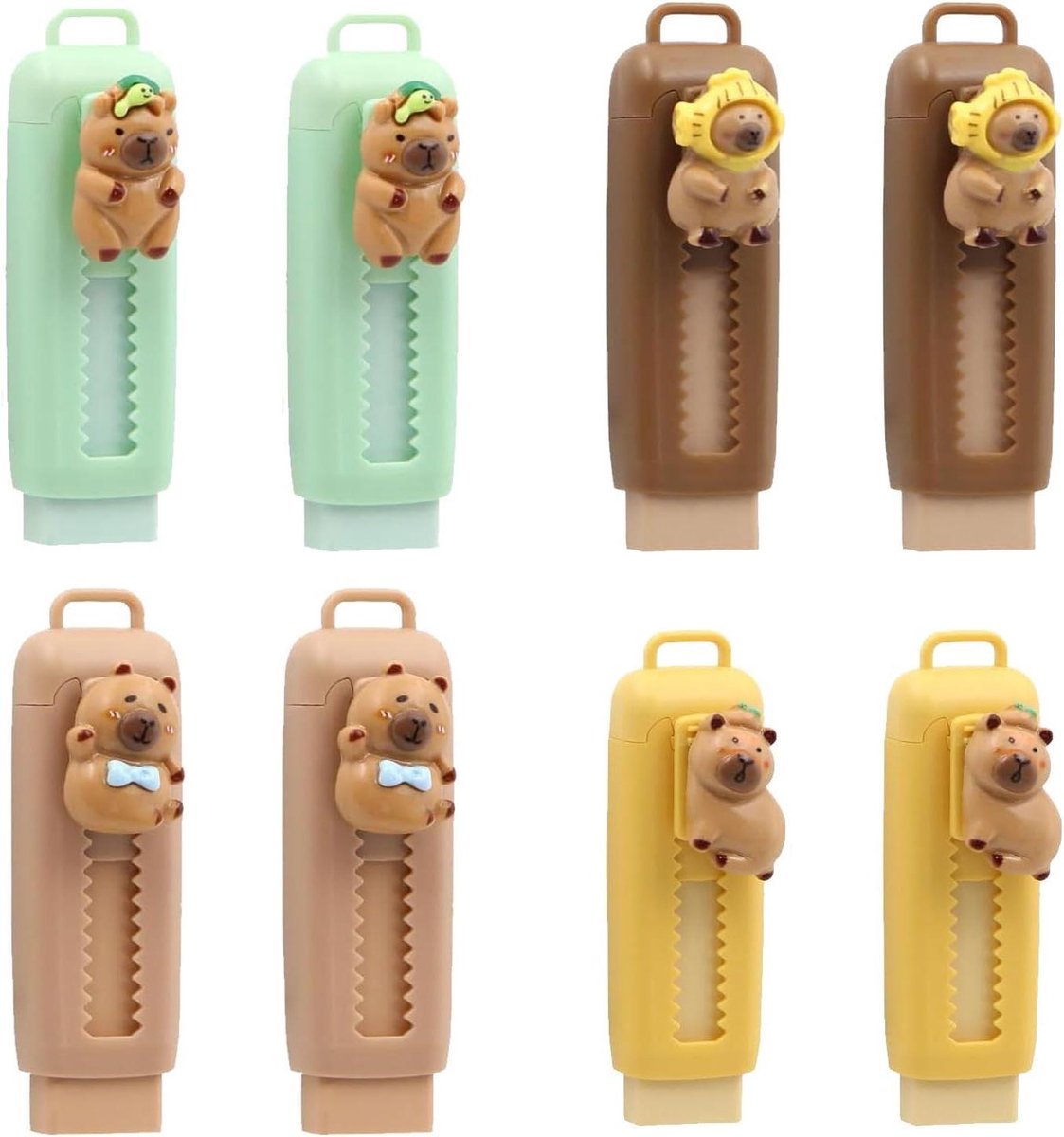 Gummetjes voor Kinderen - Uitwisbare Stiften - Fouten Corrigeren - Intrekbaar Ontwerp - 8 Stuks - Multicolor