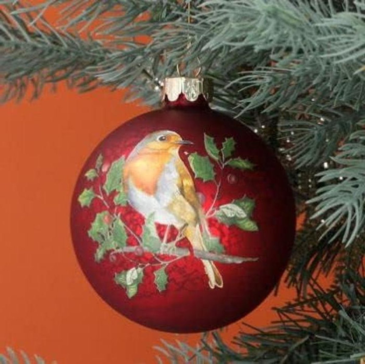 Kerstballen Set - Kerstdecoratie Ballen - Kerstboom Versieren - Antiek Design - 8 cm - Rood