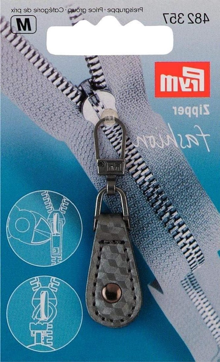 Ritssluiting Trekker - Imitatieleer Accessoire - Kleding Reparatie - Verwisselbaar Karabijnhaak - Niet Specificatie - Grijs Zilver
