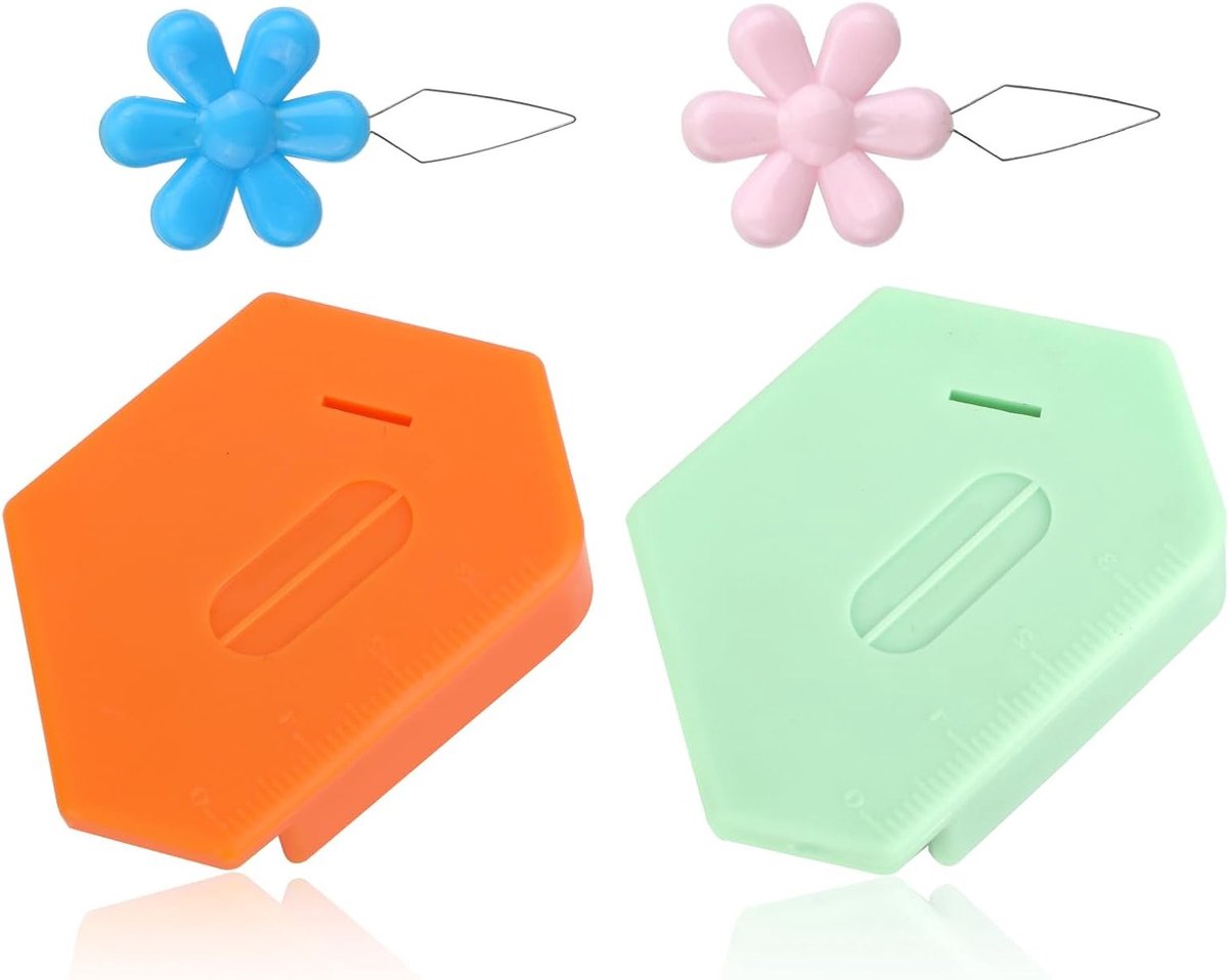 2-delige magnetische naadgeleider voor naaimachines met 2 naaldinrijgers en polygonale zoomgeleider met schaal voor naaigerei en accessoires