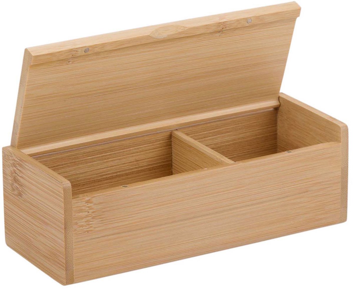 Houten Opbergdoos met Deksel, 16,5x6,5cm.