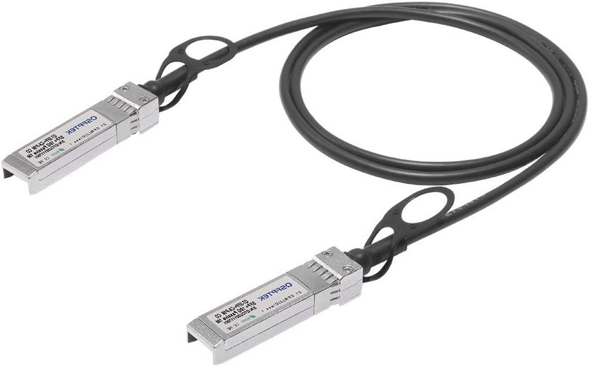 Twinax SFP+ Kabel - Koperen Kabel - Netwerk Verbinding - Passief Ontwerp - 1 Meter - Zwart