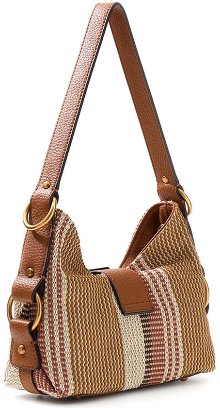 GUESS sac à épaule Camden Mini Shoulder Bag Cognac Multi brun