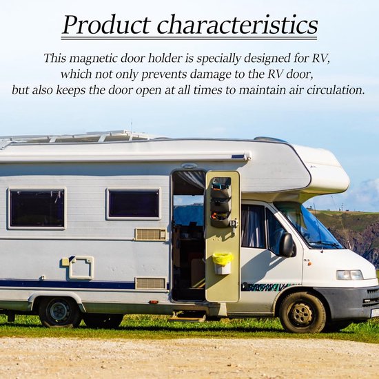 Magnetische Deurhouders - Deurvangers Camper - Deur Open Houden - Stil Design met Veer - 2 Stuks - Grijs