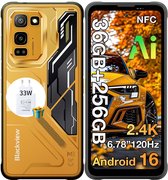 Blackview FORT 5 Robuuste Smartphone - 36GB RAM+256GB ROM - 5000 mAh Met 33W-adapter - 6,78 inch 120Hz - Android 16 - Dual SIM 4G - 108MP+50MP AI-Camera - Nachtzicht - IP68/IP69K Outdoor Telefoon - NFC GPS OTG FM - Geel