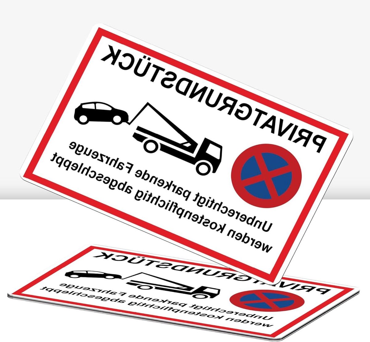 Privé terrein bord - Verboden te parkeren - Voorkom wildparkeren - Aluminium composiet - 40x30 cm - Zwart