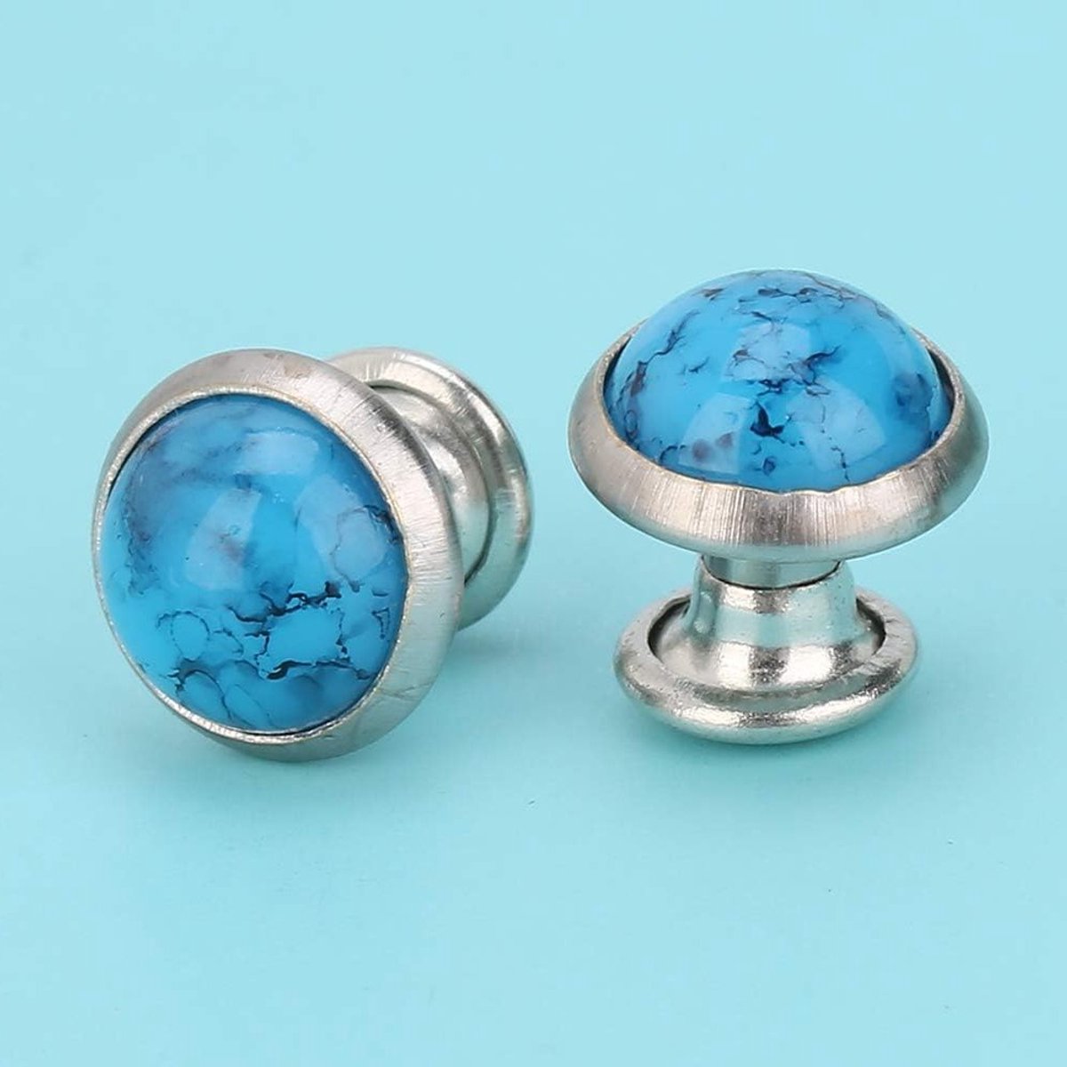 Turquoise DIY knopen voor leren armband, snelle studs, 8 mm, handgemaakt, accessoires, creatief ontwerp