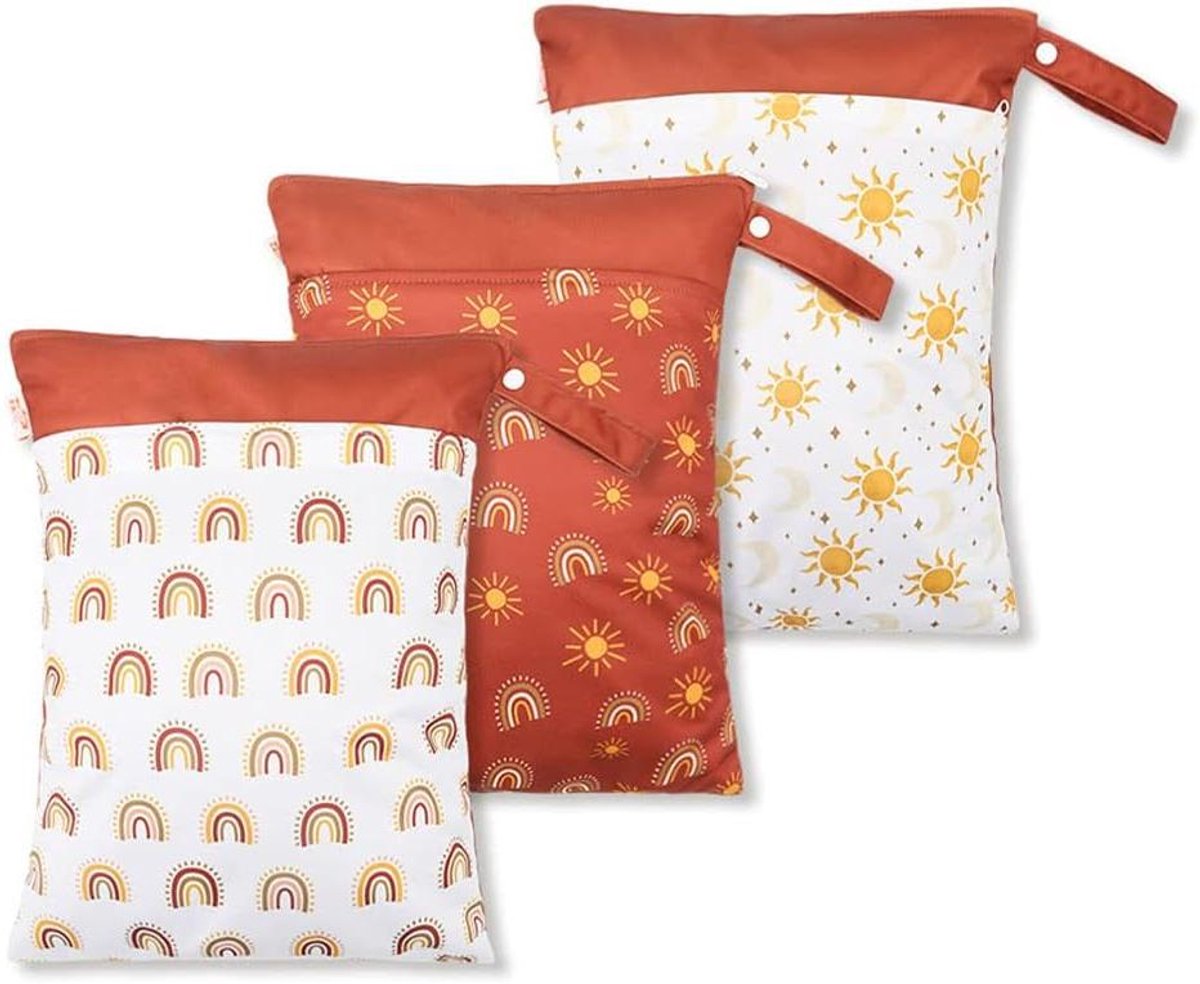 Luier Dry Wet Bag - Opbergtas Baby - Uitstapjes met baby - Waterdicht TPU materiaal - 30 x 40 cm