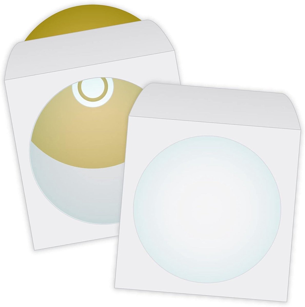 CD DVD Enveloppen - Media Hoezen - Opslag Media - Ongegomde Flap - 5 x 5 inch - Wit