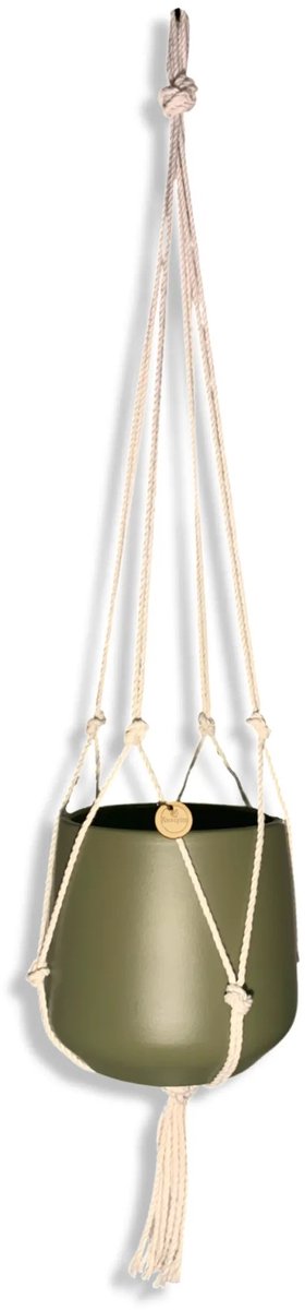 Minimalistische Plantenhanger - Kies kleur en lengte - Gebroken Wit - 80 cm lang - Katoenkoord - Geschikt voor Pot met Diameter t/m 20 cm - Handgemaakt in ons Macramé Atelier - Prijs per Stuk - Let op: Exclusief Pot - Inclusief Verzendkosten