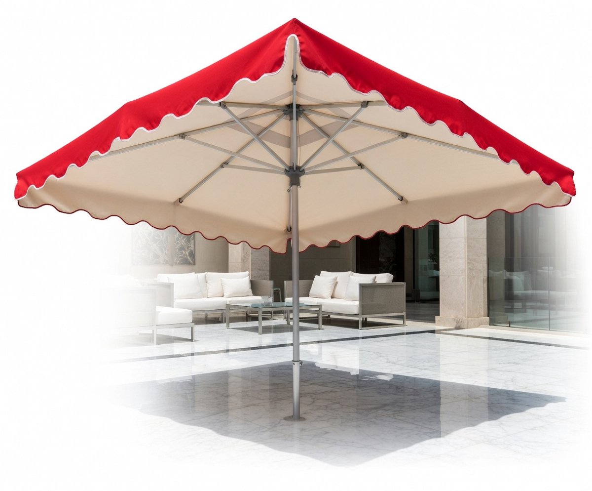Luxe Zweefparasol 290 cm – Aluminium Hangparasol Kantelbaar & 180° Draaibaar – Waterdicht UV50+ Tuinparasol Balkon Parasol 6-delig – Rood/oranje Outdoor Terras Zonnescherm MedaHomeStore