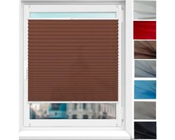 Geplooide Gordijn - Plisségordijn Raamdecoratie - Privacy en Zonwering - Montage zonder boren - 60 x 210 cm - Bruin