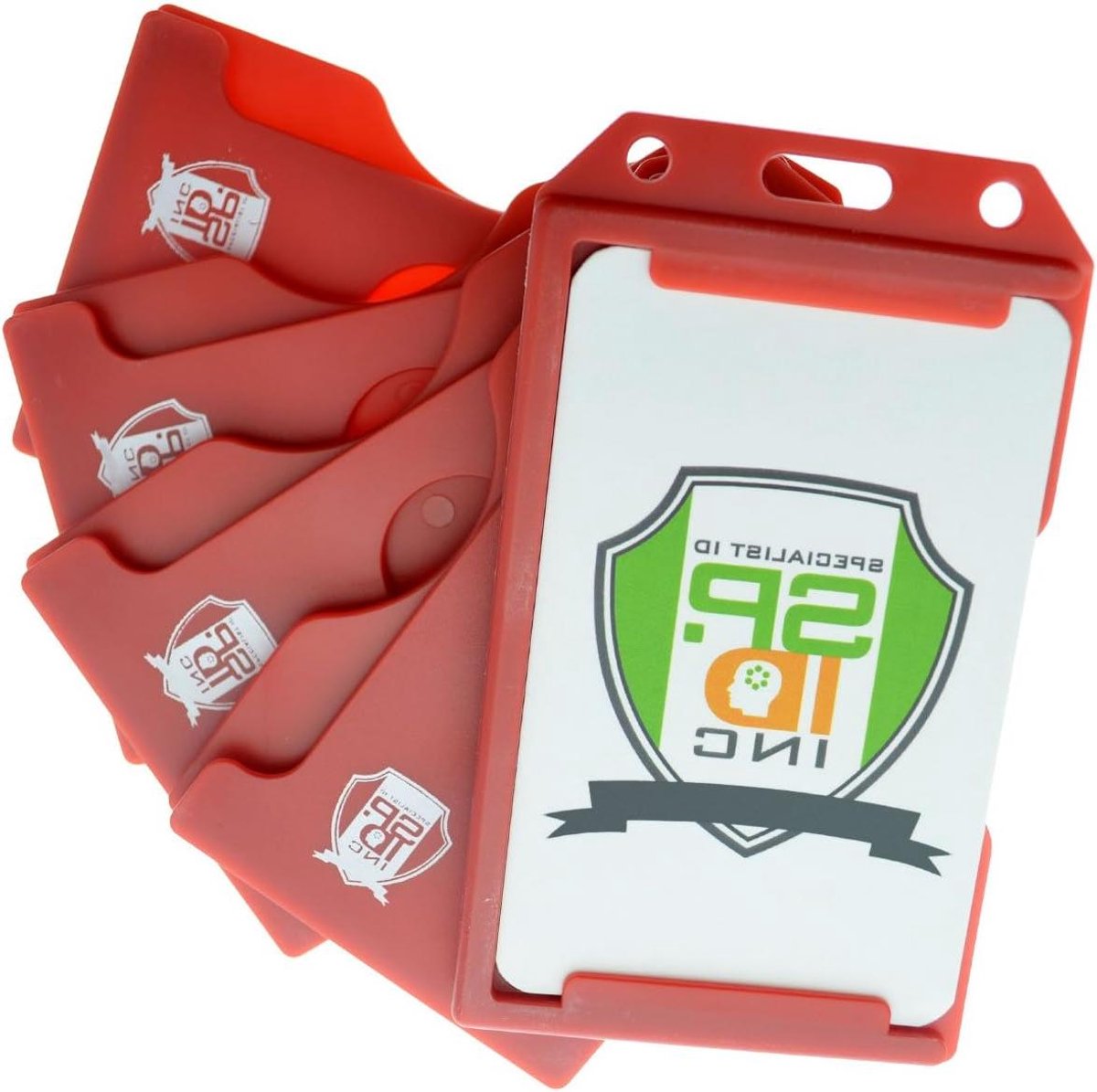 Badge Houders - Kaarthouders ID - Identificatie Tonen - Zijbelasting Dubbele Kaart - 5 Stuks - Rood